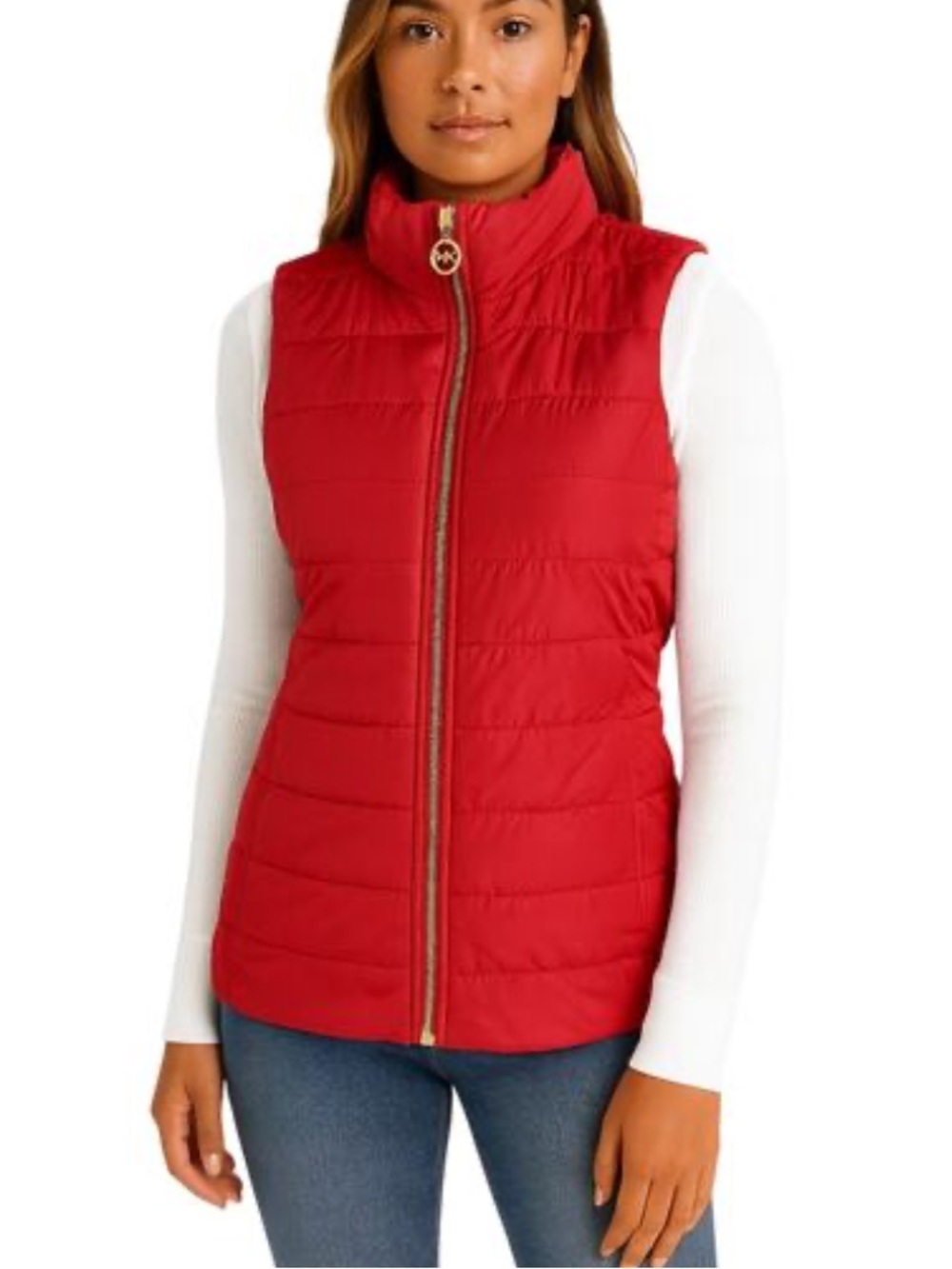 Michael Michael Kors Red Quilted Puffer Vest
